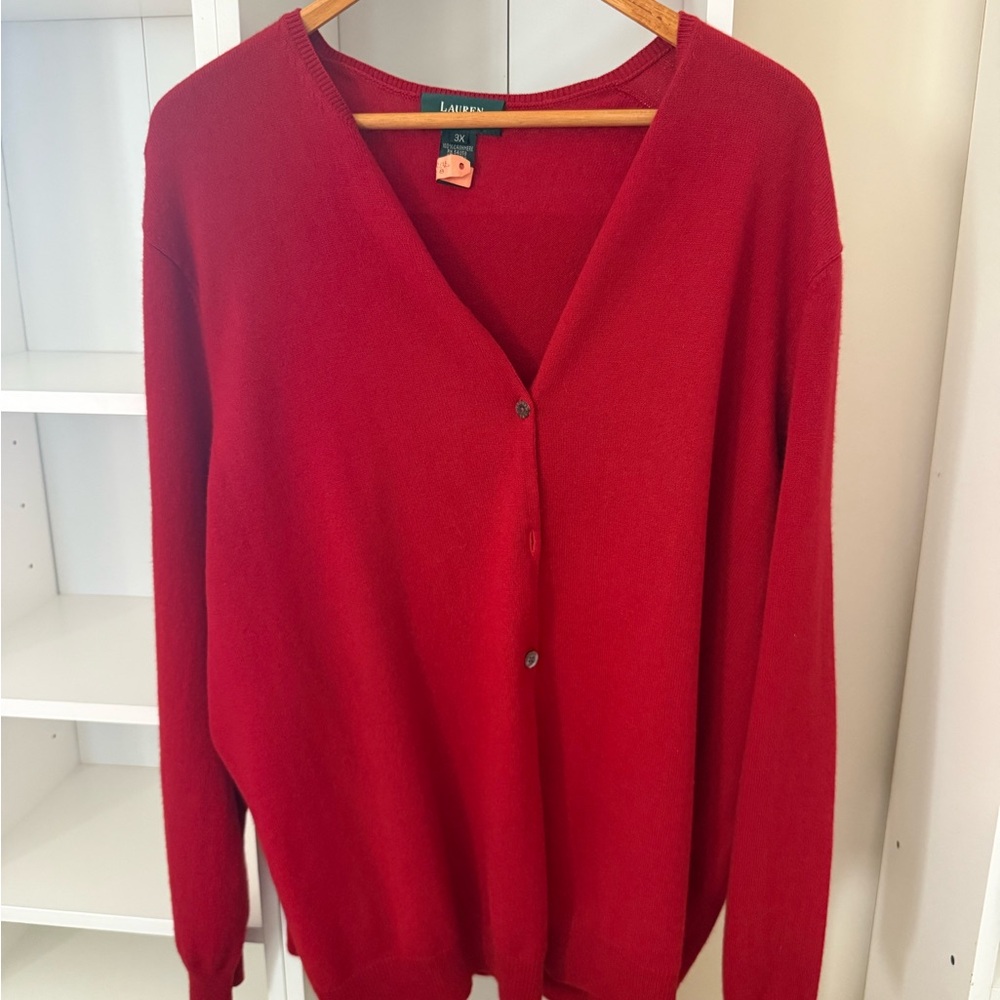 Red Women's Cardigan + Shell Sweater duo